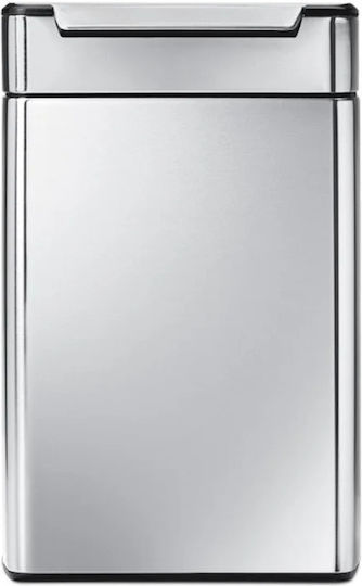 Simplehuman Κάδος Ανακύκλωσης Πλαστικός Push Ασημί 48lt