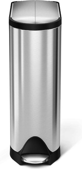 Simplehuman Κάδος Απορριμμάτων από Ανοξείδωτο Ατσάλι με Πεντάλ Γκρι 18lt