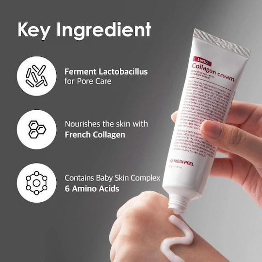 Medi Peel Red Lacto Collagen Barrier Gesichtsfeuchtigkeitscreme Tag Für Feuchtigkeitsspendend Festigung & Röte Mit Hyaluronsäure & Kollagen 80ml