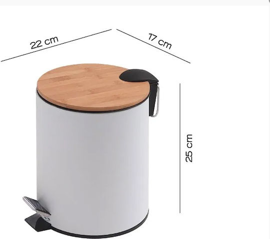 Gedy Bamboo Καλαθάκι Μπάνιου 3lt Λευκό