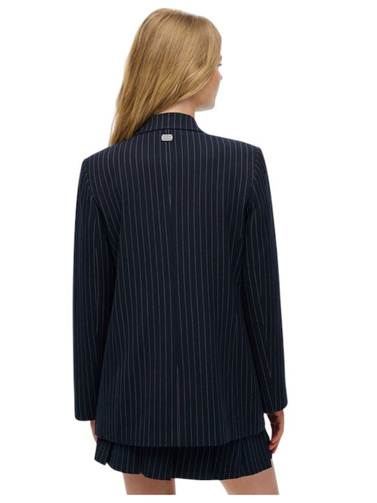 Superdry Blazer pentru femei Sacou Albastru Superdry Blazer pentru femei Sacou Albastru