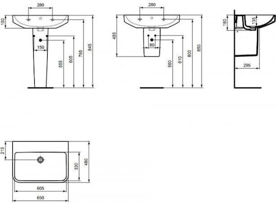 Floor Column for Washbasin Ideal Standard T534601 White