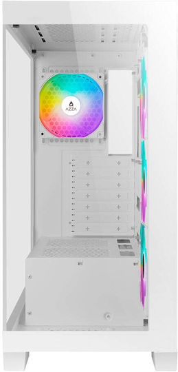 Azza Cove Gaming Midi Tower Κουτί Υπολογιστή με Πλαϊνό Παράθυρο και ARGB Φωτισμό Λευκό