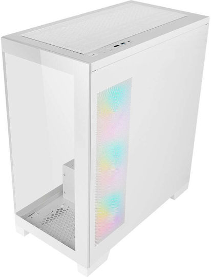 Azza Cove Gaming Midi Tower Κουτί Υπολογιστή με Πλαϊνό Παράθυρο και ARGB Φωτισμό Λευκό