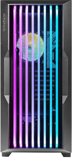 Azza Guardian Glass Gaming Midi Tower Κουτί Υπολογιστή με Πλαϊνό Παράθυρο και ARGB Φωτισμό Glass White