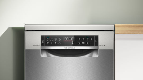 Bosch Ελεύθερο Πλυντήριο Πιάτων με Wi-Fi για 10 Σερβίτσια PerfectDry Π45xY84.5εκ. Inox