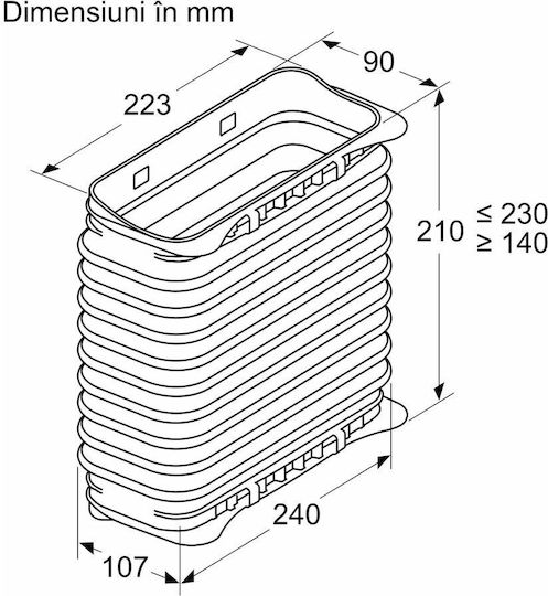Bosch Удължаване на комина за аспиратор Съвместима с Bosch 22.3x9см