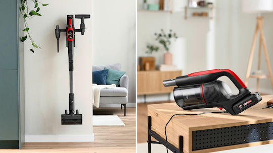 Bosch Unlimited 10 ProAnimal Прахосмукачка 2 в 1 Stick & Ръчна Червена