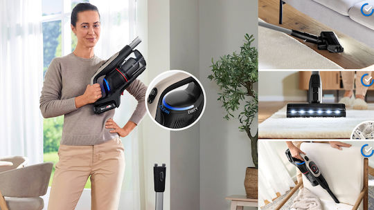 Bosch Unlimited Επαναφορτιζόμενη Σκούπα Stick 18V Μαύρη