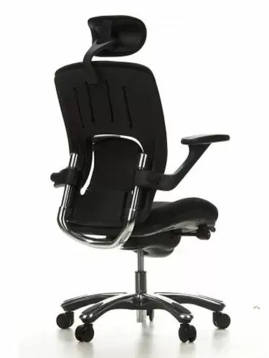 Hjh Оffice Vapor Lux Καρέκλα Γραφείου με Ανάκλιση και Ρυθμιζόμενα Μπράτσα Μαύρη