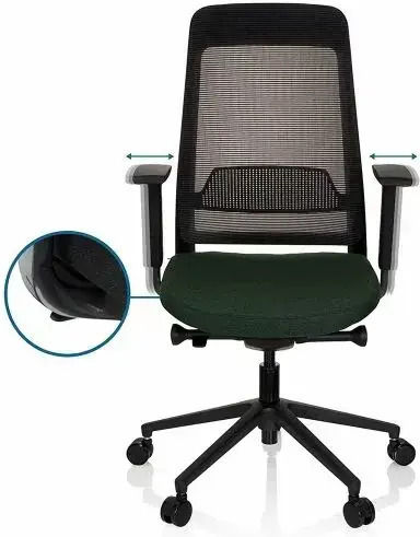 Hjh Оffice Chiaro Офис Стол С Регулируеми Подлакътници Черен/Тъмнозелен