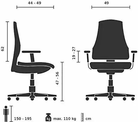 Hjh Оffice Chiaro Офис Стол С Регулируеми Подлакътници Черен/Тъмнозелен