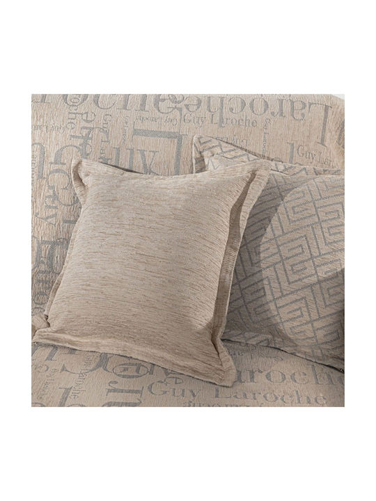 Guy Laroche Μαξιλάρι Καναπέ Stamp από 100% Βαμβάκι Natural 50x50εκ.
