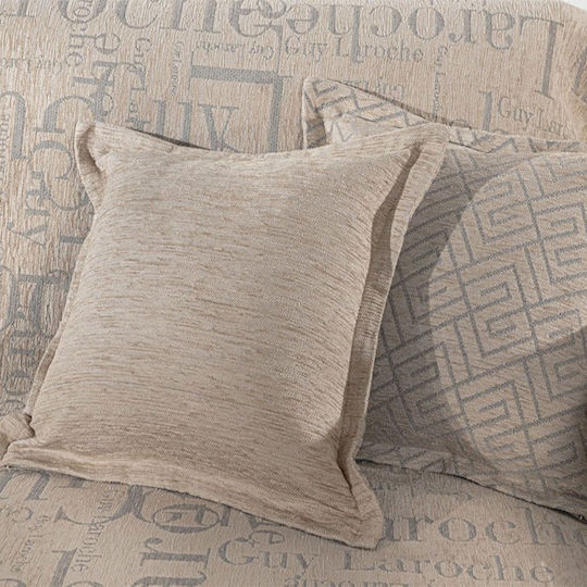 Guy Laroche Μαξιλάρι Καναπέ Stamp από 100% Βαμβάκι Natural 50x50εκ.