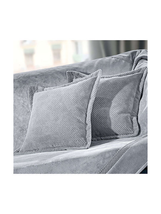 Guy Laroche Dekorativer Kissenbezug Rubicon Fleece Silber 45x45cm