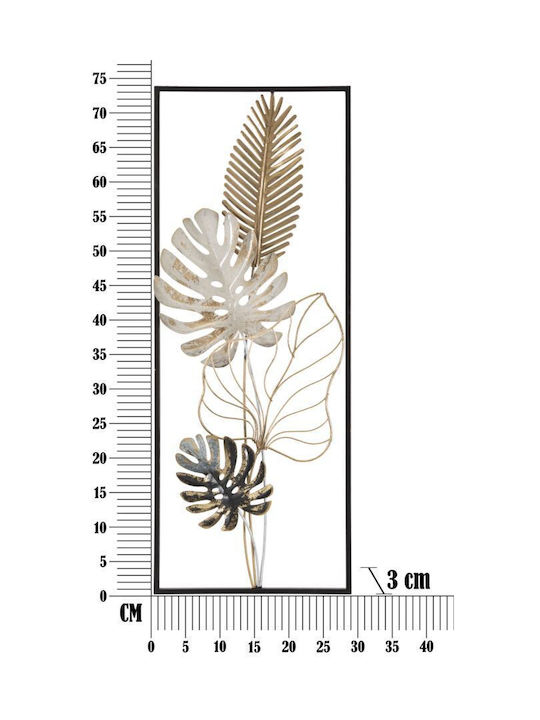 Mauro F Wall Decor Black Made of Metal 74x3x28.5cm