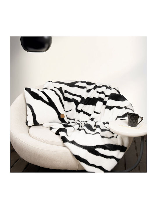 Nima Sebra Furry Blanket Sofa 130x170cm White Black
