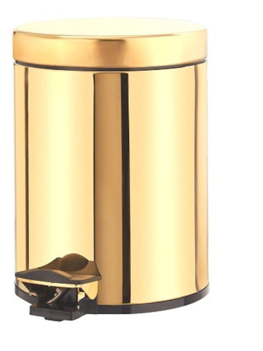 Bronze Art TT Μεταλλικό Καλαθάκι Μπάνιου Soft Close 5lt Χρυσό