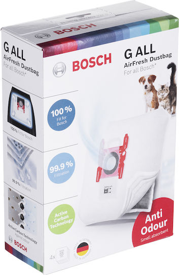 Bosch Σακούλες Σκούπας 4τμχ Συμβατή με Σκούπα Bosch / Siemens