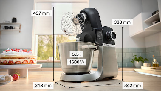 Bosch Стенд миксер 1600W с Неръждаема Купа 3.5лт