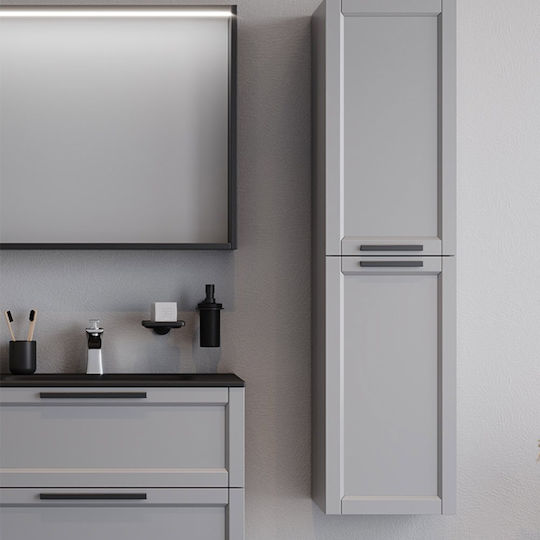 Martin Laguna 35 Wall Hung Cabinet Matte Lacquer Bathroom Column Cabinet L35xD35xH138cm Gray