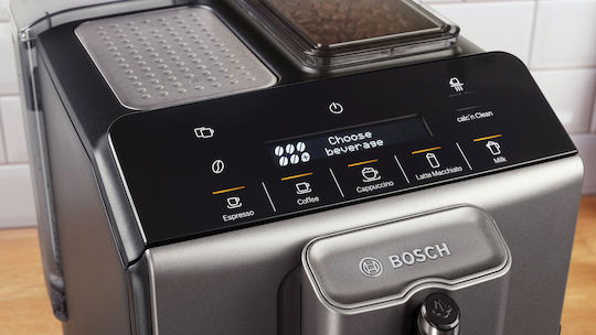 Bosch Αυτόματη Μηχανή Espresso 1300W Πίεσης 15bar με Μύλο Άλεσης Μαύρη TIE20504
