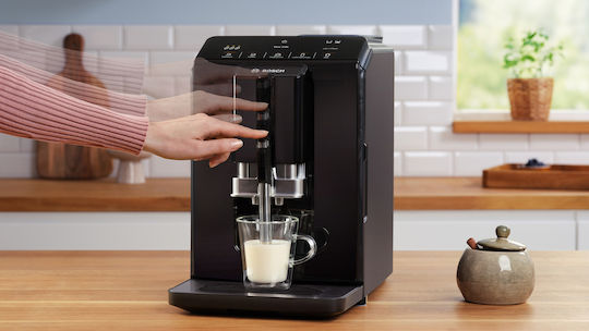 Bosch Αυτόματη Μηχανή Espresso 1300W Πίεσης 15bar με Μύλο Άλεσης Μαύρη TIE20119