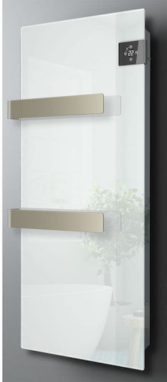 Radialight Silk Electric Towel Rail With Glass Front 750W 90x40cm White