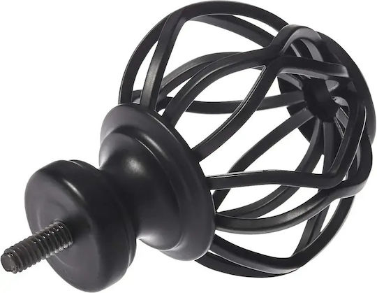Amazon Basics Cortina de lemn se termină din Metal Negru 2buc
