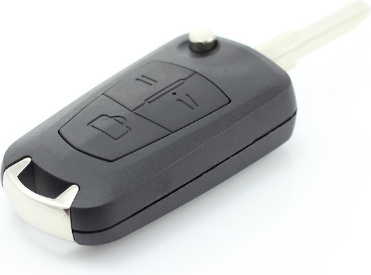 Opel 3-Button Flip Key Case Blade On Left