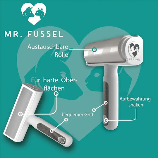 Четка За Премахване На Кучешка Коса Mr Fussel 16040-35 16040-2 2 В 1 Четка Ролка Резервна Ролка Бяла