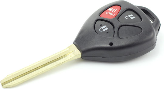 Husă Pentru Chei Toyota 2+1 Butoane Roșie Buton Panică Fără Logo