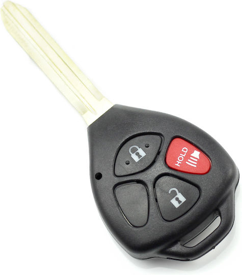 Husă Pentru Chei Toyota 2+1 Butoane Roșie Buton Panică Fără Logo