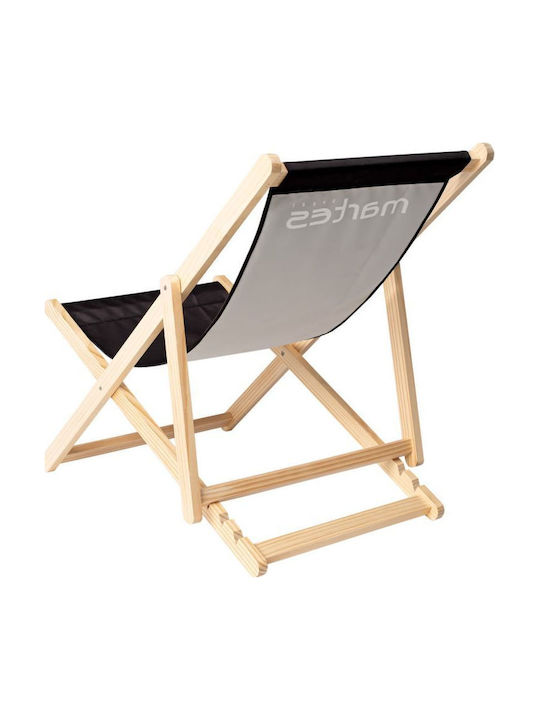 Deckchairs Wooden with Black Fabric 101x71x57cm