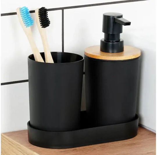 Orion Bamboo Black Bathroom Accessory Set 3 Pieces