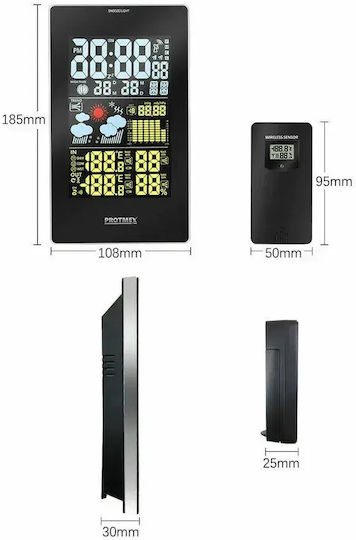 202794024 Drahtlos Wetterstation Digital Tischplatte Schwarz