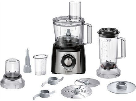 Bosch Multifunctional Food Processor 800W with Pot 2.3lt and Jug Blender Black