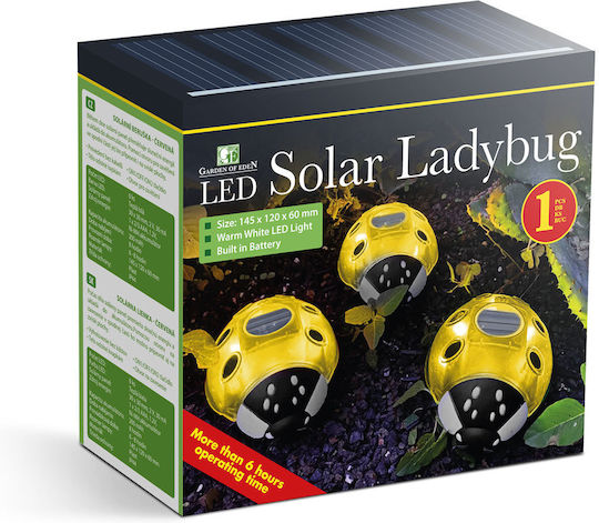 Solar Ladybug Lamp Gelb 14,5 X 12 X 6 Cm 6 Warm White Leds