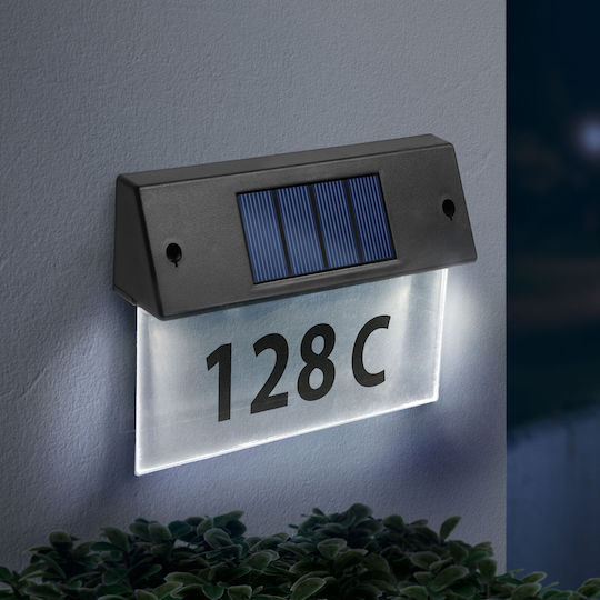 Garden Eden Соларен Номер За Къща Студено Бяло Led Прозрачен Плексиглас 18 X 20 См