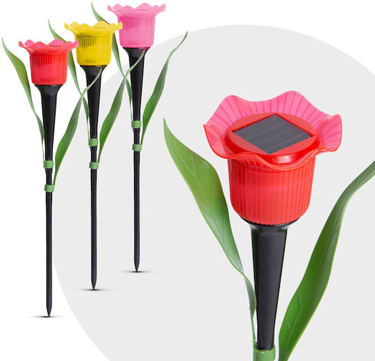 Led Tulip Solar Lamp Yellow Red Pink 31 Cm