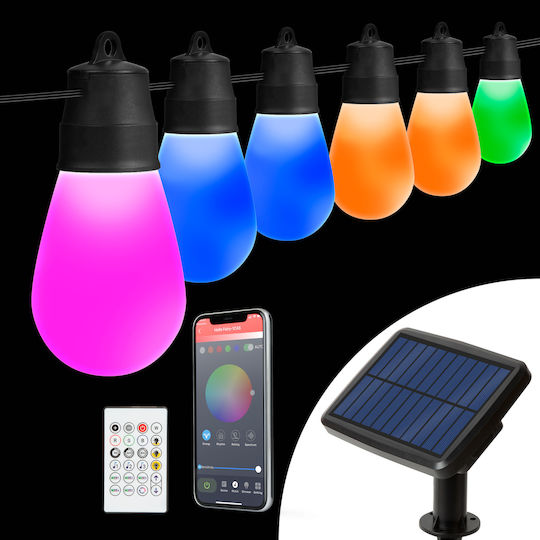Lămpi Solare Inteligente LED RGBIC 30 Buc 13 M Bluetooth
