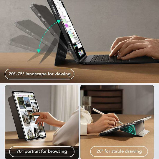 ESR Shift Magnetic Флип Капак с Клавиатура Сив (iPad Air 11" 2024/2025/2026)