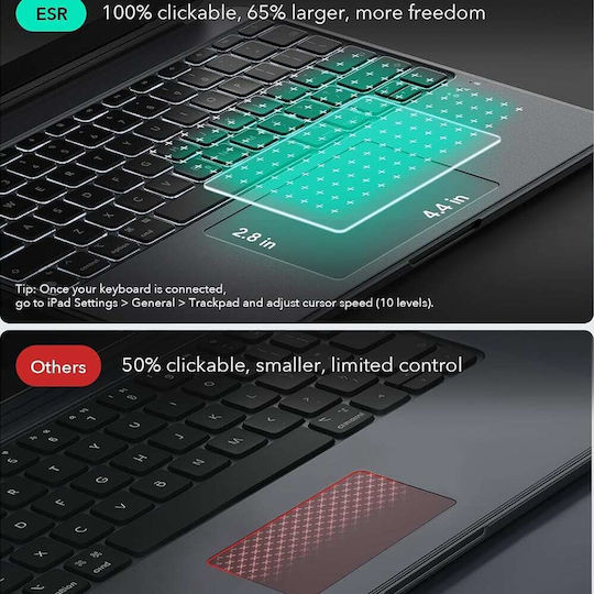 ESR Shift Magnetic Флип Капак с Клавиатура Сив (iPad Air 11" 2024/2025/2026)