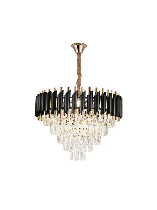 Alista Home Πολυέλαιος 7xE14 Ø49cm με Κρύσταλλα Χρυσός AT1CT-IM1P-HT2L-CC900/500