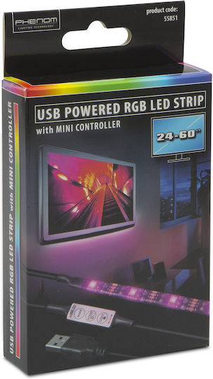 Alista Home Rezistent la apă Bandă LED Pentru televizor USB 5V RGB Lumină 1m Tip SMD5050 cu Sursă de alimentare
