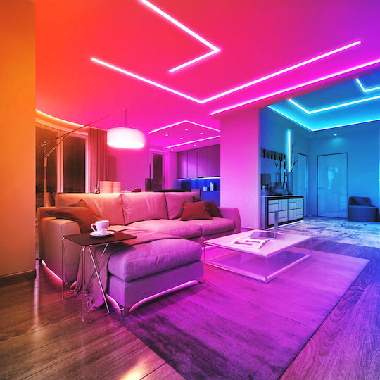 Alista Home Inteligent Bandă LED Wi-Fi 220V RGB Lumină 2m Tip SMD5050 cu Sursă de alimentare & Telecomandă