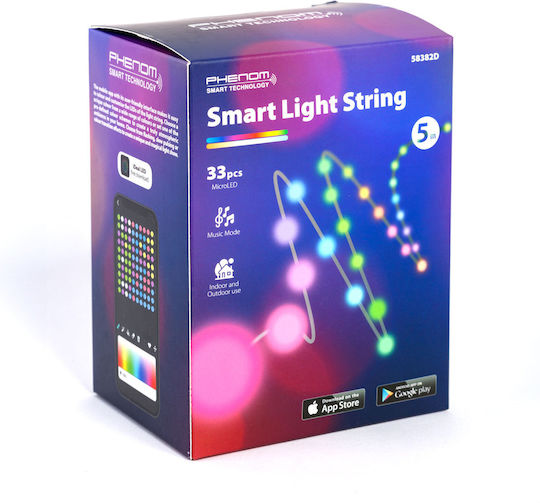 Alista Home Rezistent la apă Inteligent Bandă LED USB 5V RGBIC Lumină 5m cu Sursă de alimentare & Telecomandă