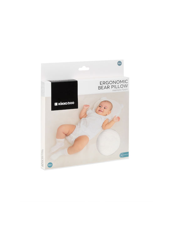 Kikka Boo Ergonomic Bear Baby Plagiocephaly Pillow Memory Foam White 34x28cm