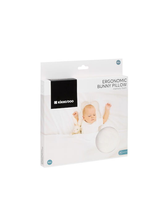 Kikka Boo Βρεφικό Μαξιλάρι Πλαγιοκεφαλίας Memory Foam Ergonomic Bunny 24x22εκ.