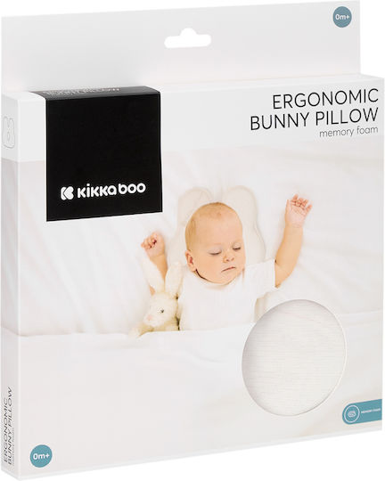 Kikka Boo Ergonomic Bunny Baby Plagiocephaly Pillow Memory Foam White 24x22cm